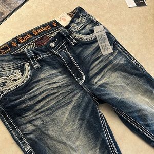 Rock revival new with tags, ripped flare leg, jeans, size 29 waist length